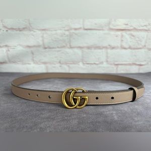 Gucci Marmont Double GG Dusty Pink Slim 409417 Leather Belt 95/38